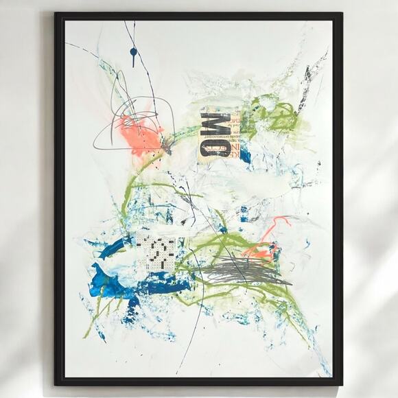 Original Mixed Media Abstract Modern Art Painting 18x24 